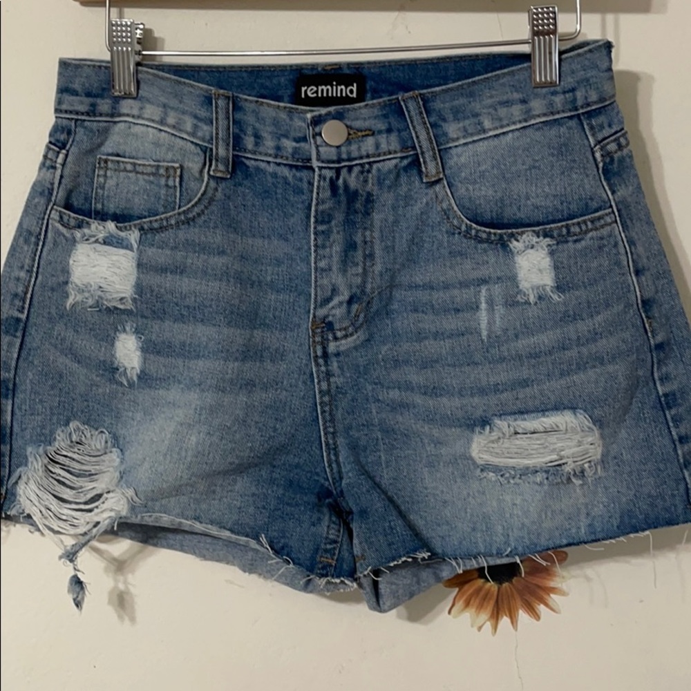high waisted denim shorts